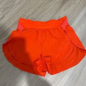 Lululemon Athletica Orange Fast and Free High-Rise Classic-Fit Split Short 3"